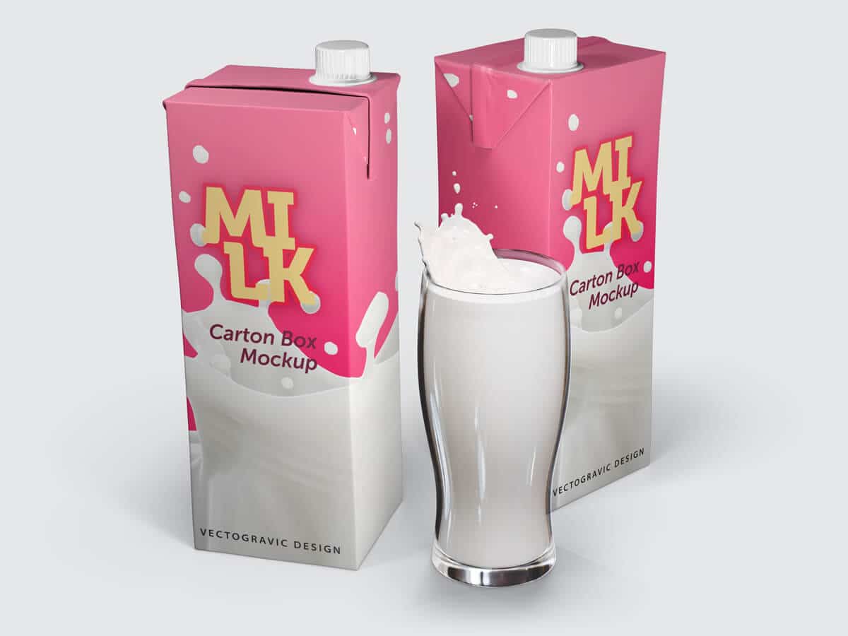 Download Milk Carton Box Mockup On Vectogravic Design