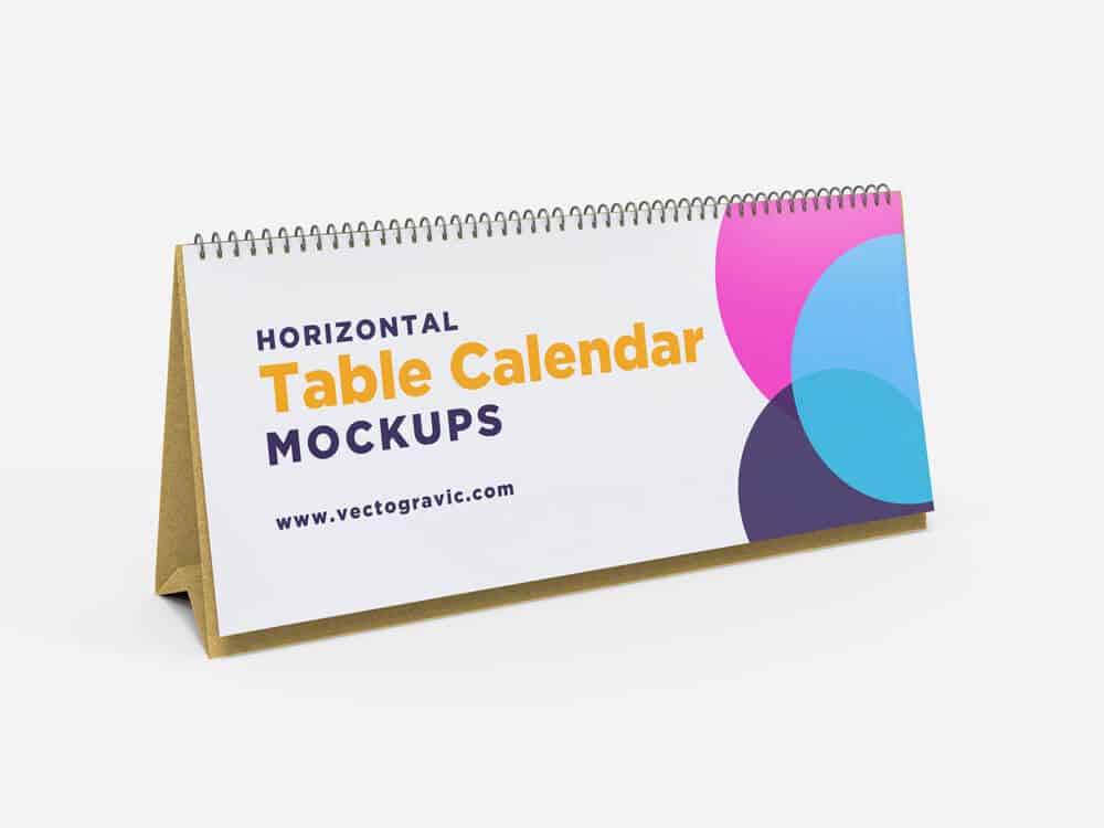  Horizontal Table Calendar Mockups 