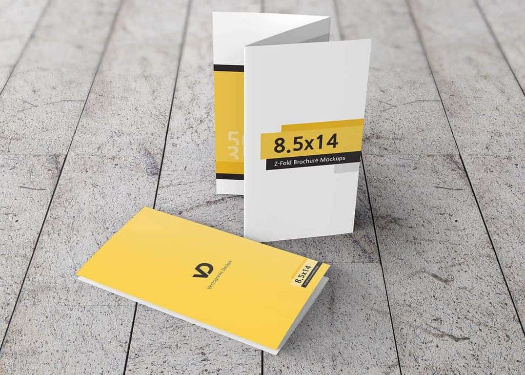 8.5 x 14 Z-Fold Brochure Mockups