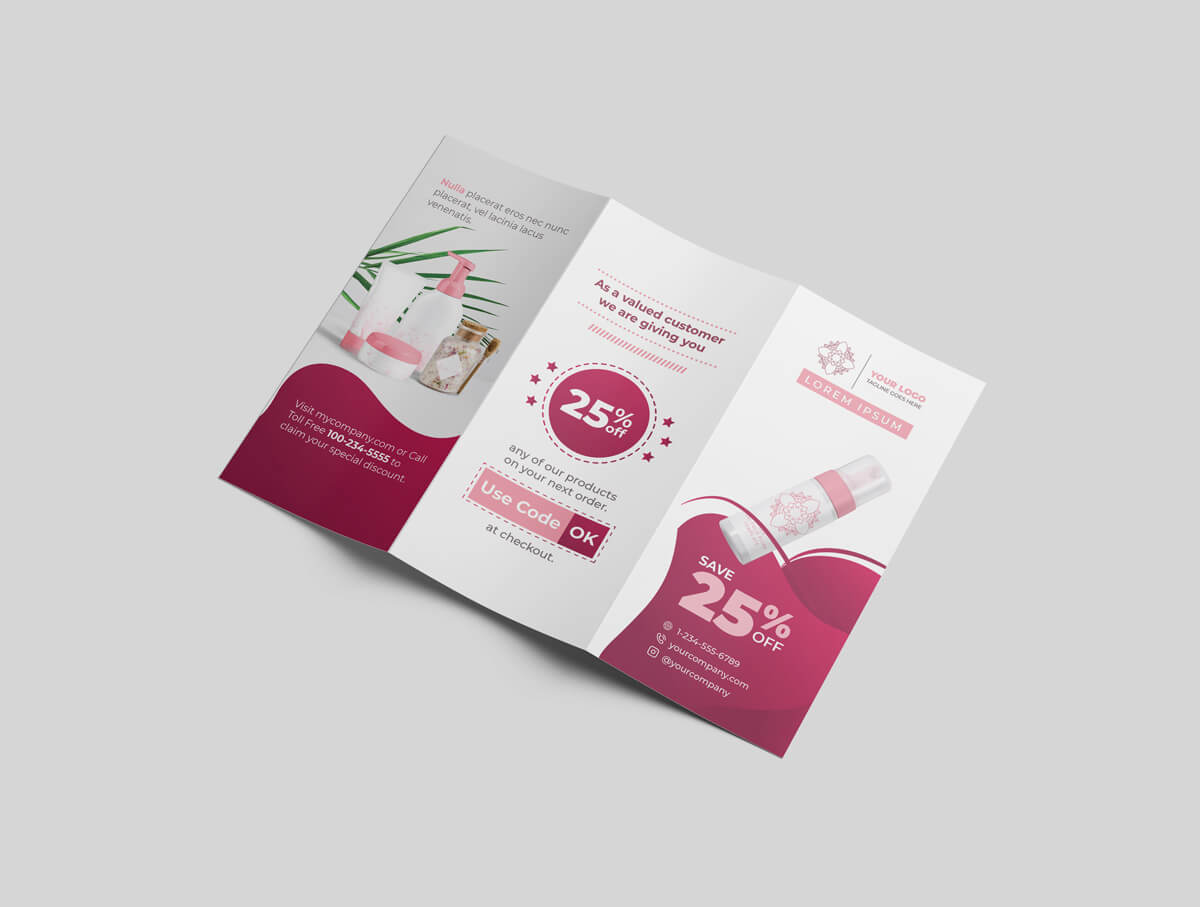  Cosmetic and Beauty Tri-Fold Template 