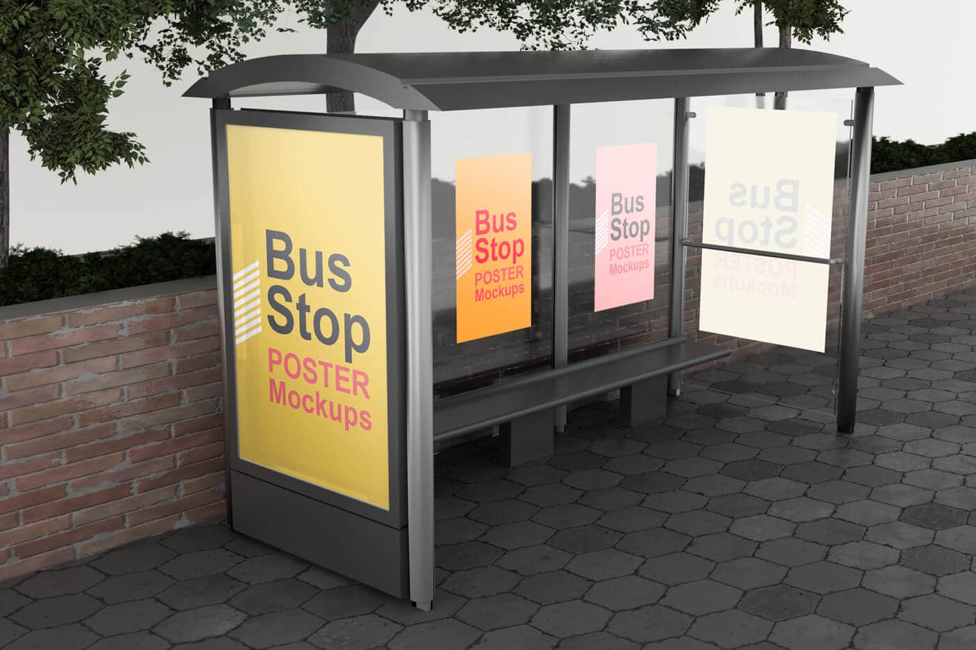 Bus Stop Poster Mockups