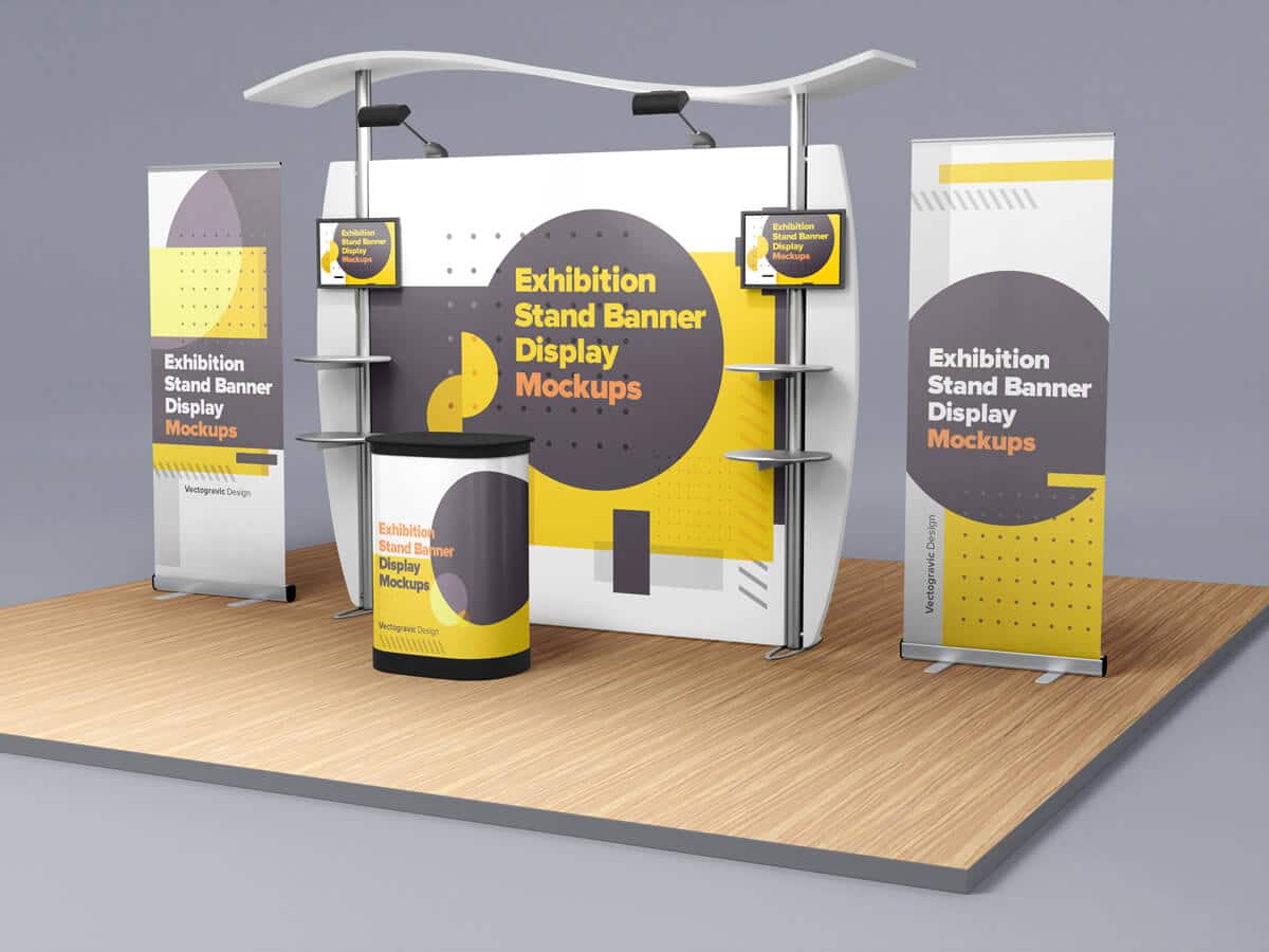 Exhibition Stand Banner Display Mockups