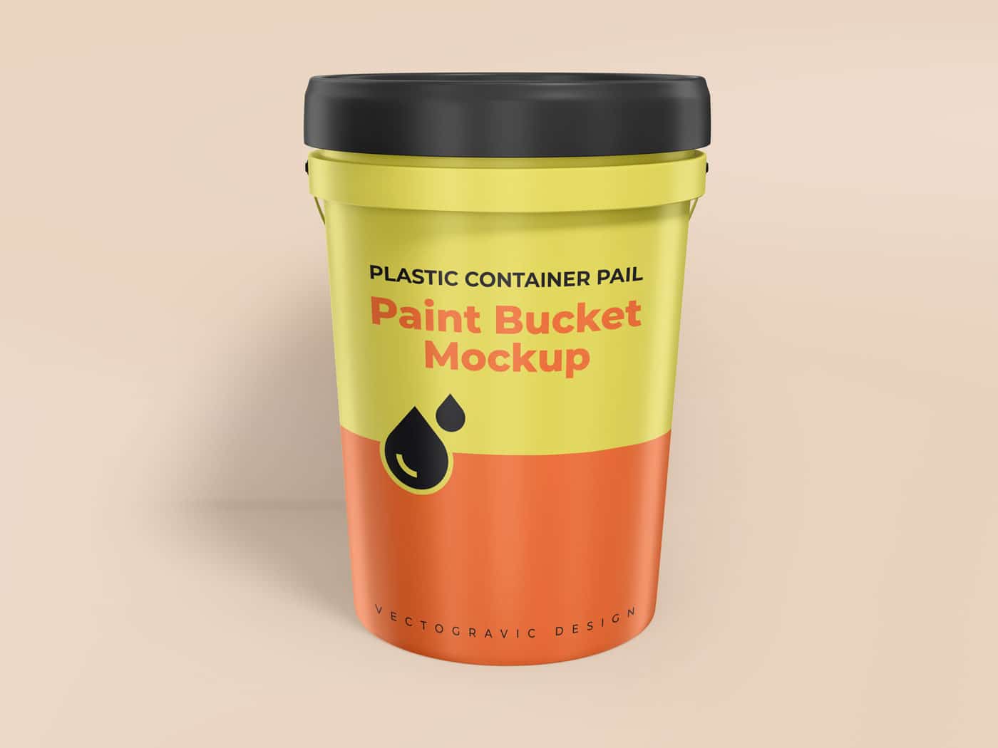 Plastic Container Gallon Paint Pail Mockups