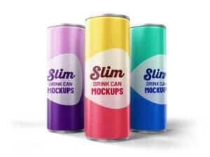 Slim Drink Can Mockup