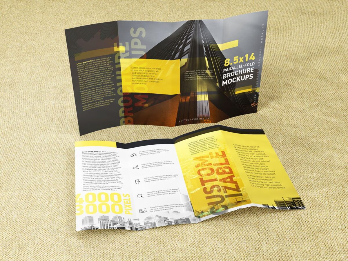  8.5×14 Parallel-fold Brochure Mockups 