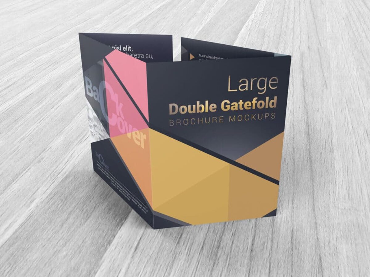  Large Double Gate Fold Brochure Mockups 
