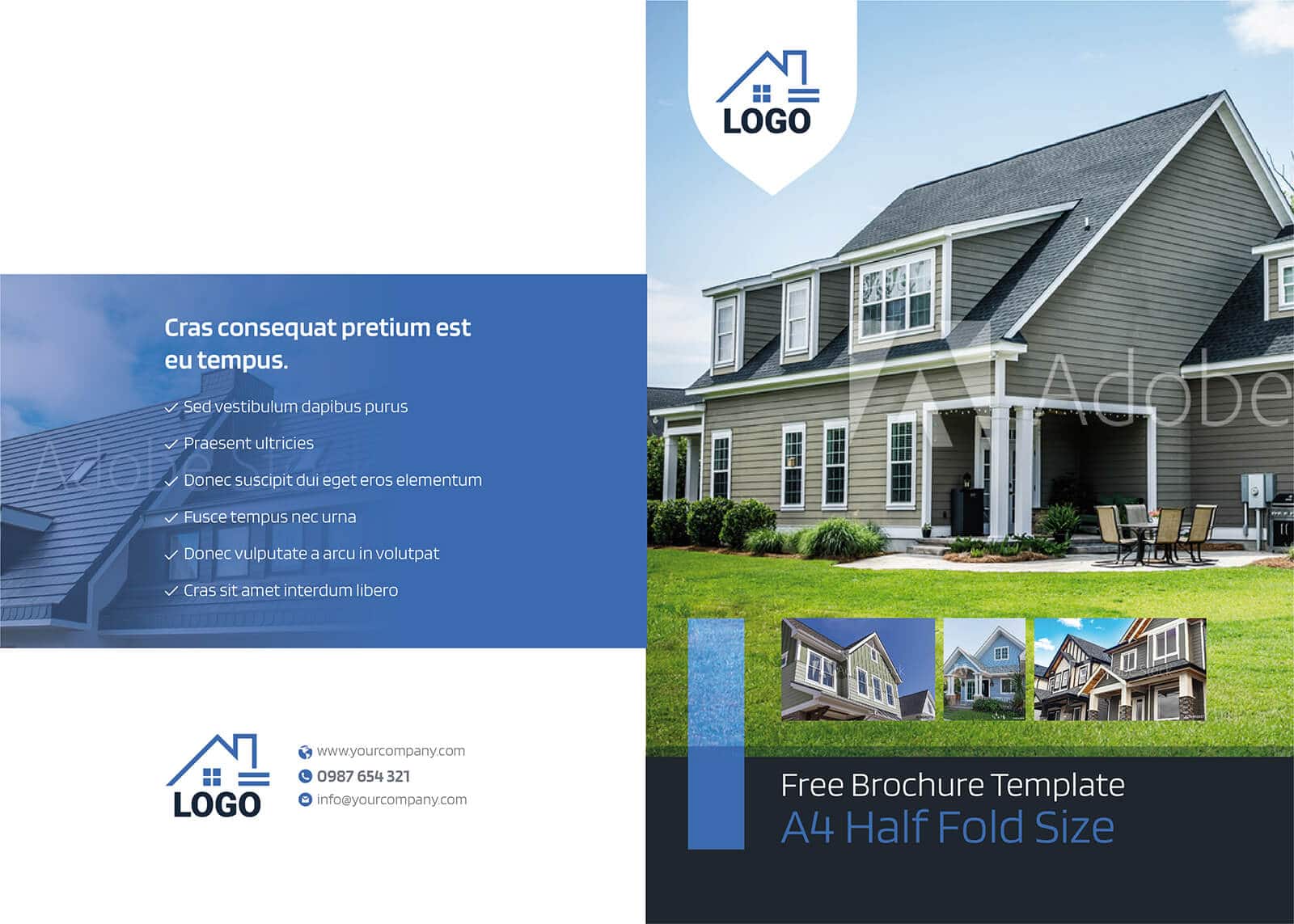  Residential Real Estate Half Fold Brochure Template 