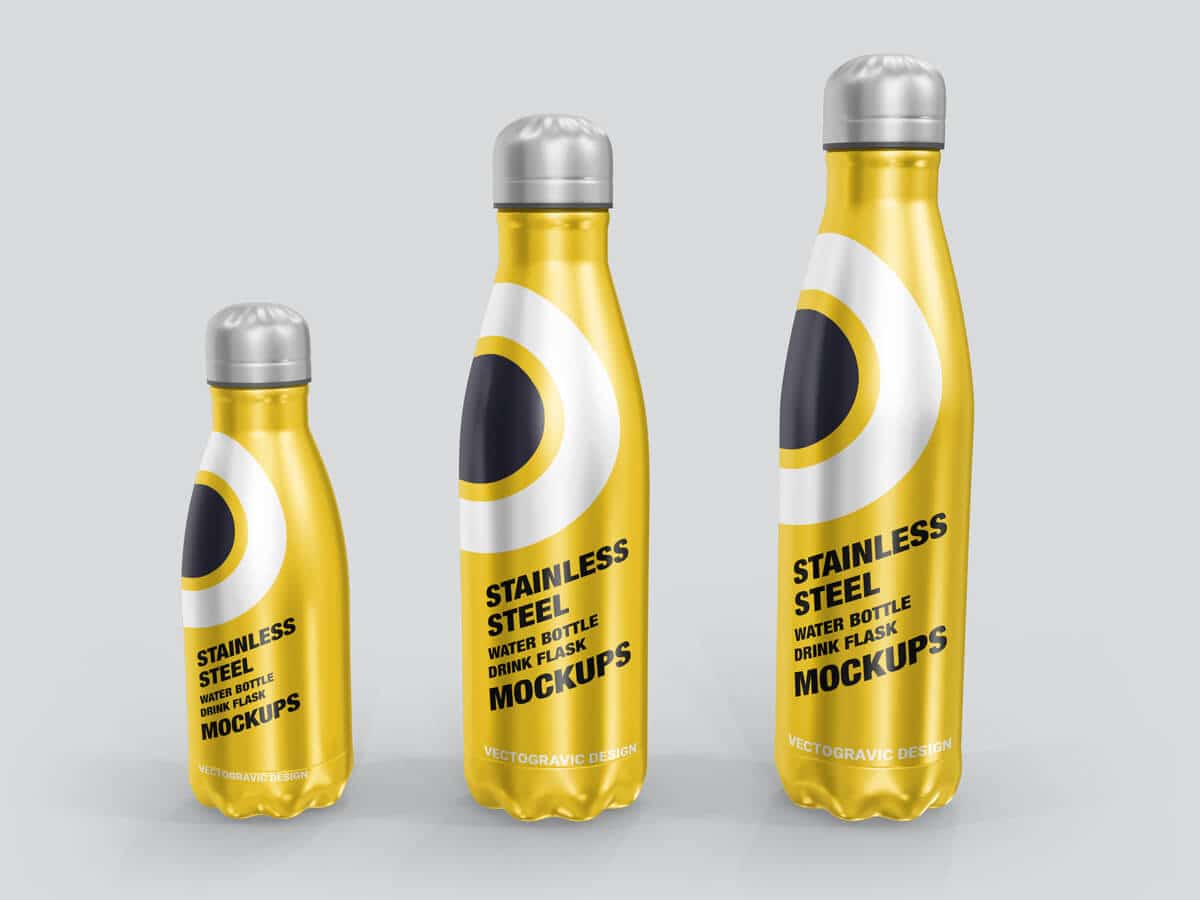 Stainless Steel Water Bottle Mockups 