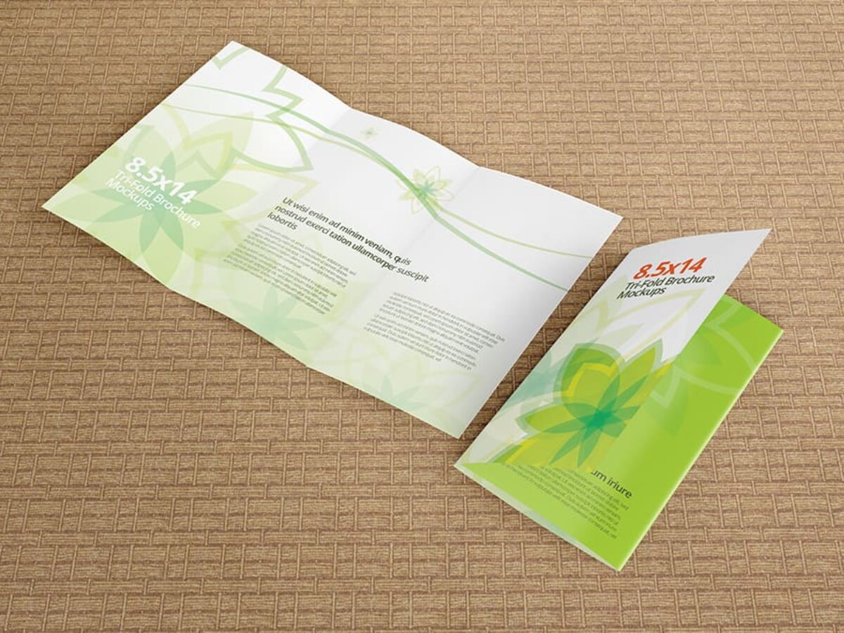  Trifold Brochure Mockups 8.5x14 size 