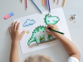 Free Child Drawing on Paper PSD Mockup – Editable Kids Art Mockup