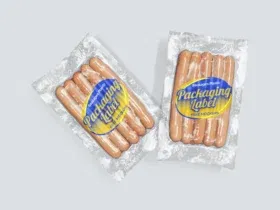 Sausages Plastic Packaging Label Free Mockup